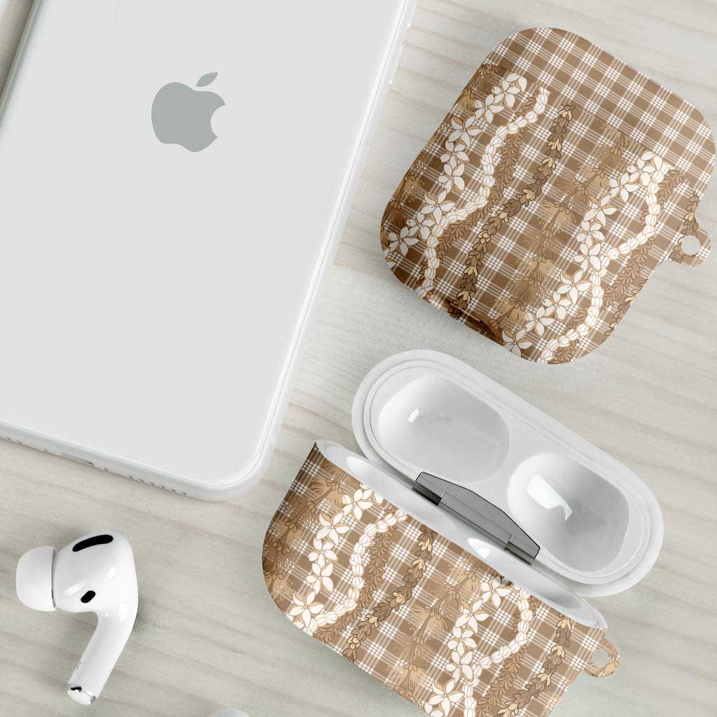Hawaiian Ohia Lehua Lei AirPods Case Plaid Palaka Kalaihaahaa Pattern - Polynesian Pride