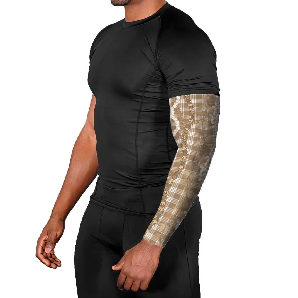 Hawaiian Ohia Lehua Lei Arm Sleeves Plaid Palaka Kalaihaahaa Pattern LT9 - Polynesian Pride