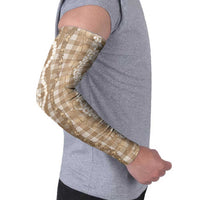 Hawaiian Ohia Lehua Lei Arm Sleeves Plaid Palaka Kalaihaahaa Pattern LT9 - Polynesian Pride