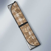 Hawaiian Ohia Lehua Lei Auto Sun Shade Plaid Palaka Kalaihaahaa Pattern - Polynesian Pride