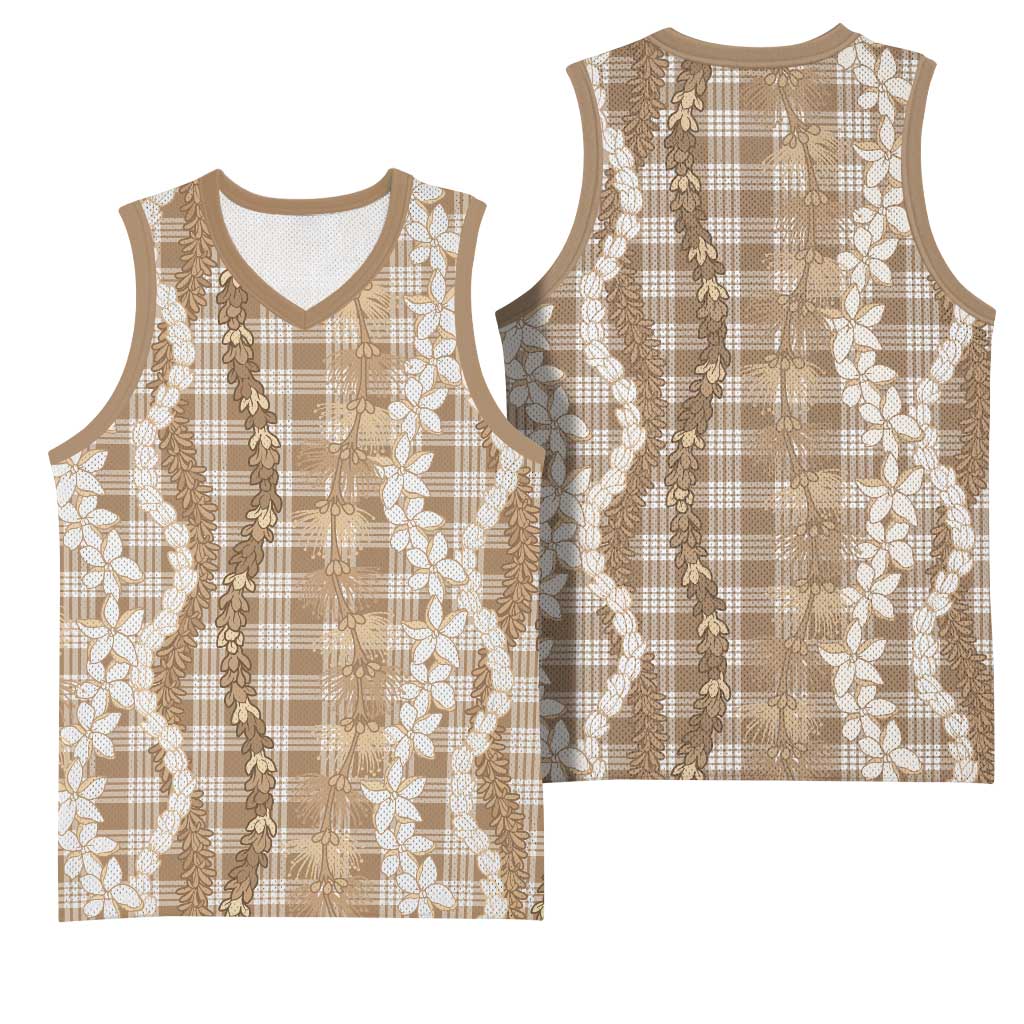Hawaiian Ohia Lehua Lei Basketball Jersey Plaid Palaka Kalaihaahaa Pattern LT9 - Polynesian Pride