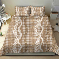 Hawaiian Ohia Lehua Lei Bedding Set Plaid Palaka Kalaihaahaa Pattern - Polynesian Pride