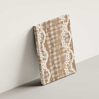 Hawaiian Ohia Lehua Lei Canvas Wall Art Plaid Palaka Kalaihaahaa Pattern - Polynesian Pride