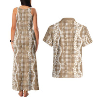 Hawaiian Ohia Lehua Lei Couples Matching Tank Maxi Dress and Hawaiian Shirt Plaid Palaka Kalaihaahaa Pattern - Polynesian Pride