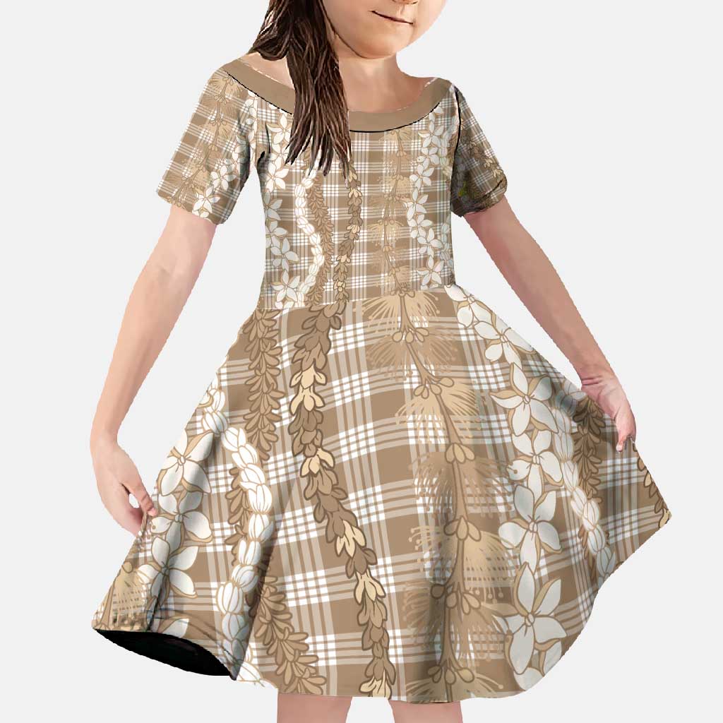 Hawaiian Ohia Lehua Lei Family Matching Mermaid Dress and Hawaiian Shirt Plaid Palaka Kalaihaahaa Pattern - Polynesian Pride