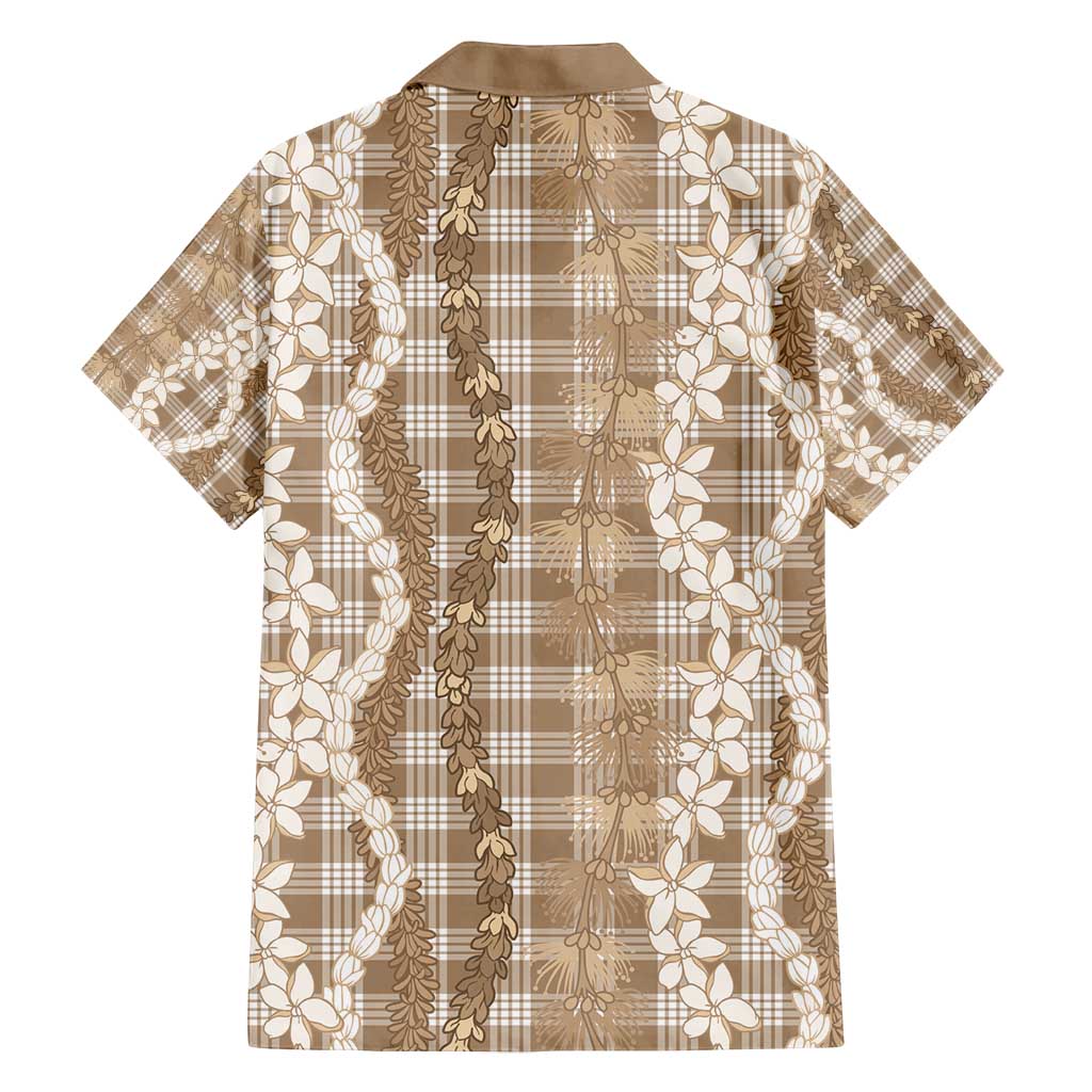 Hawaiian Ohia Lehua Lei Family Matching Puletasi and Hawaiian Shirt Plaid Palaka Kalaihaahaa Pattern - Polynesian Pride