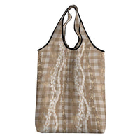 Hawaiian Ohia Lehua Lei Grocery Bag Plaid Palaka Kalaihaahaa Pattern LT9 - Polynesian Pride