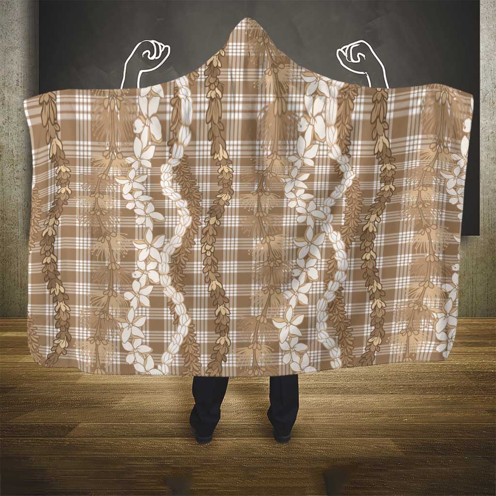 Hawaiian Ohia Lehua Lei Hooded Blanket Plaid Palaka Kalaihaahaa Pattern LT9 - Polynesian Pride