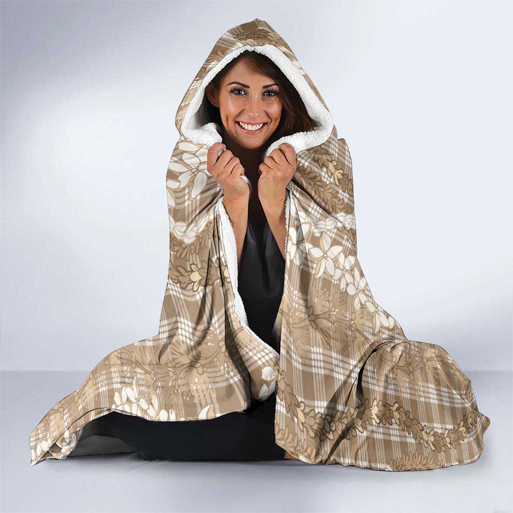 Hawaiian Ohia Lehua Lei Hooded Blanket Plaid Palaka Kalaihaahaa Pattern LT9 - Polynesian Pride