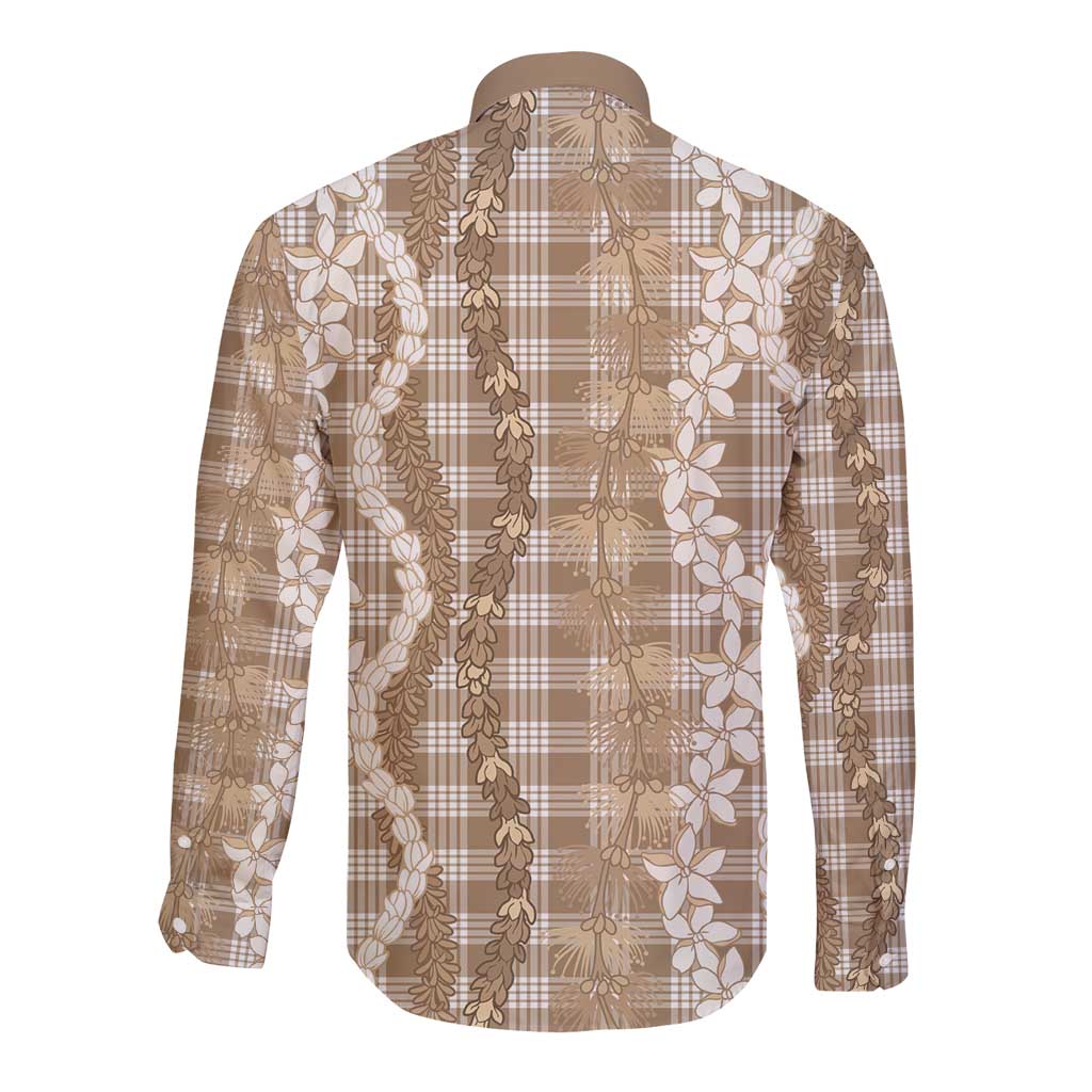 Hawaiian Ohia Lehua Lei Long Sleeve Button Shirt Plaid Palaka Kalaihaahaa Pattern LT9 - Polynesian Pride