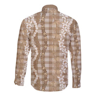 Hawaiian Ohia Lehua Lei Long Sleeve Button Shirt Plaid Palaka Kalaihaahaa Pattern LT9 - Polynesian Pride