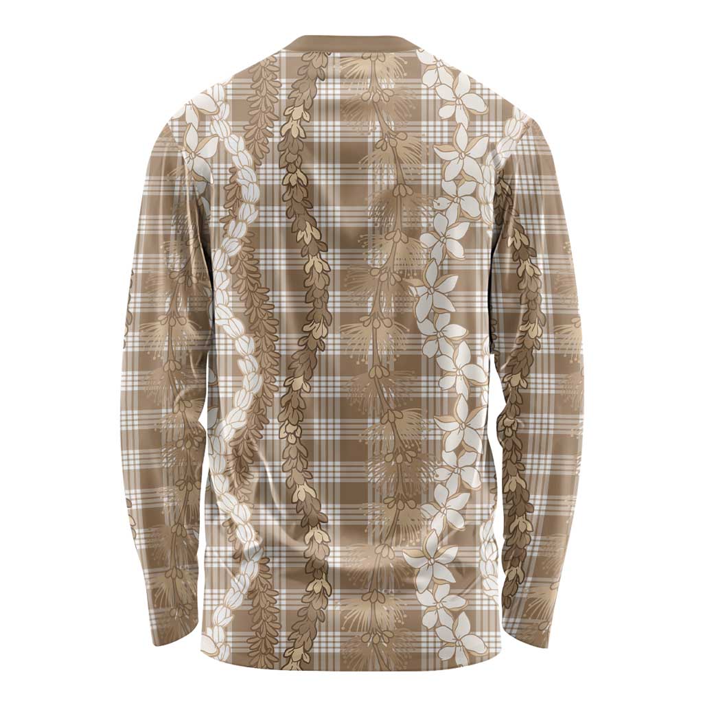 Hawaiian Ohia Lehua Lei Long Sleeve Shirt Plaid Palaka Kalaihaahaa Pattern LT9 - Polynesian Pride
