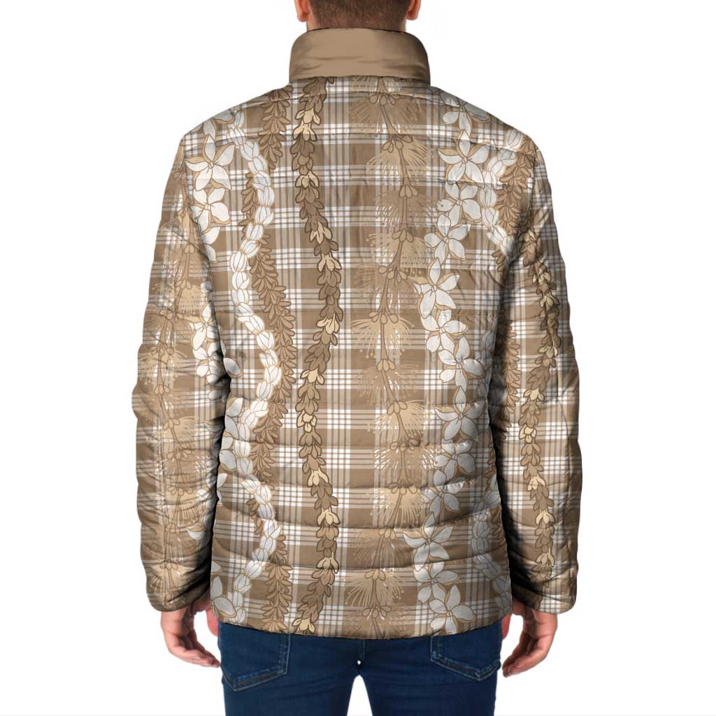 Hawaiian Ohia Lehua Lei Padded Jacket Plaid Palaka Kalaihaahaa Pattern LT9 - Polynesian Pride