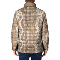 Hawaiian Ohia Lehua Lei Padded Jacket Plaid Palaka Kalaihaahaa Pattern LT9 - Polynesian Pride
