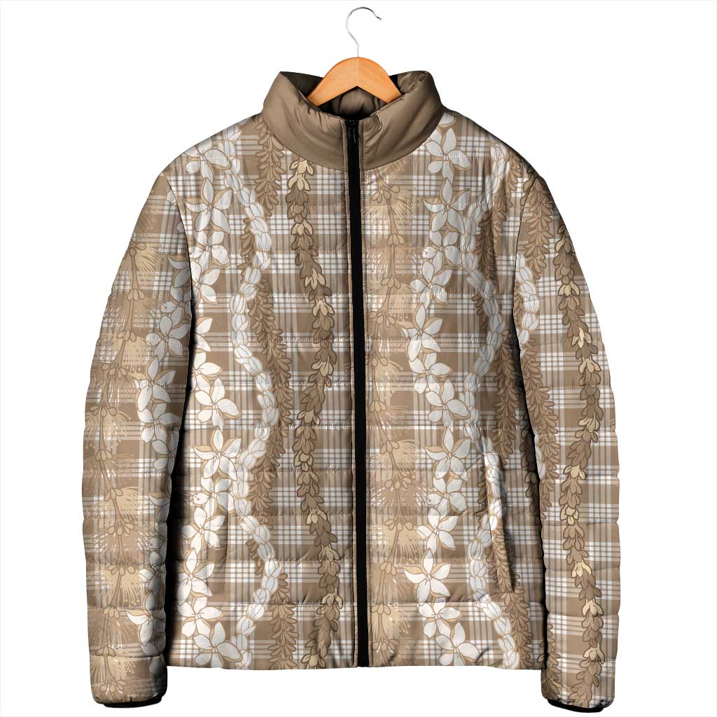 Hawaiian Ohia Lehua Lei Padded Jacket Plaid Palaka Kalaihaahaa Pattern LT9 - Polynesian Pride