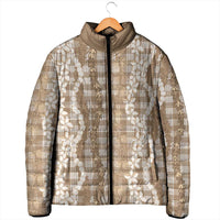 Hawaiian Ohia Lehua Lei Padded Jacket Plaid Palaka Kalaihaahaa Pattern LT9 - Polynesian Pride