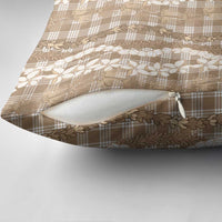 Hawaiian Ohia Lehua Lei Pillow Cover Plaid Palaka Kalaihaahaa Pattern - Polynesian Pride