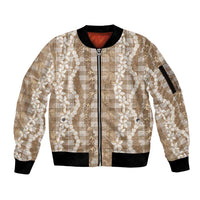Hawaiian Ohia Lehua Lei Sleeve Zip Bomber Jacket Plaid Palaka Kalaihaahaa Pattern LT9 Unisex Tan - Polynesian Pride