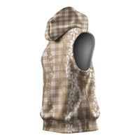 Hawaiian Ohia Lehua Lei Sleeveless Hoodie Plaid Palaka Kalaihaahaa Pattern LT9 - Polynesian Pride