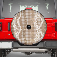 Hawaiian Ohia Lehua Lei Spare Tire Cover Plaid Palaka Kalaihaahaa Pattern - Polynesian Pride