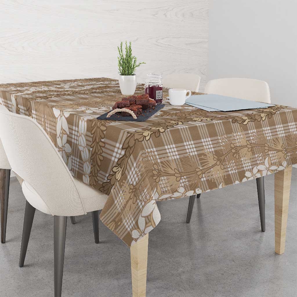 Hawaiian Ohia Lehua Lei Tablecloth Plaid Palaka Kalaihaahaa Pattern LT9 - Polynesian Pride