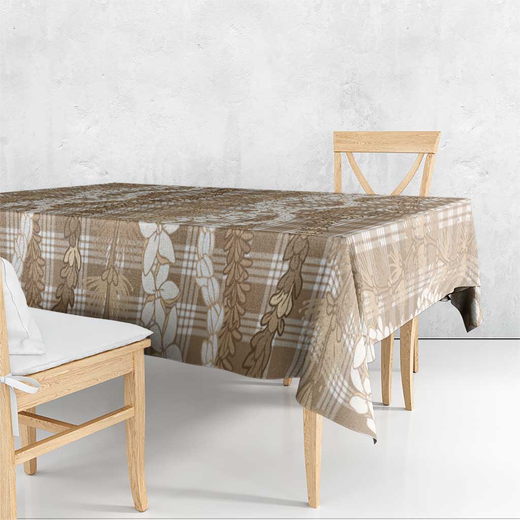 Hawaiian Ohia Lehua Lei Tablecloth Plaid Palaka Kalaihaahaa Pattern LT9 - Polynesian Pride