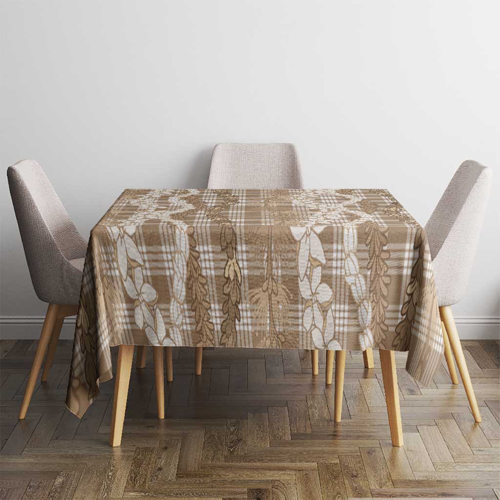 Hawaiian Ohia Lehua Lei Tablecloth Plaid Palaka Kalaihaahaa Pattern LT9 - Polynesian Pride