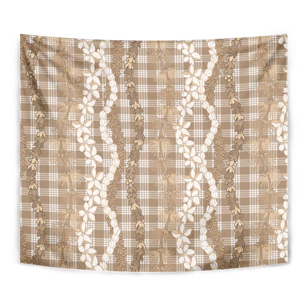 Hawaiian Ohia Lehua Lei Tapestry Plaid Palaka Kalaihaahaa Pattern - Polynesian Pride