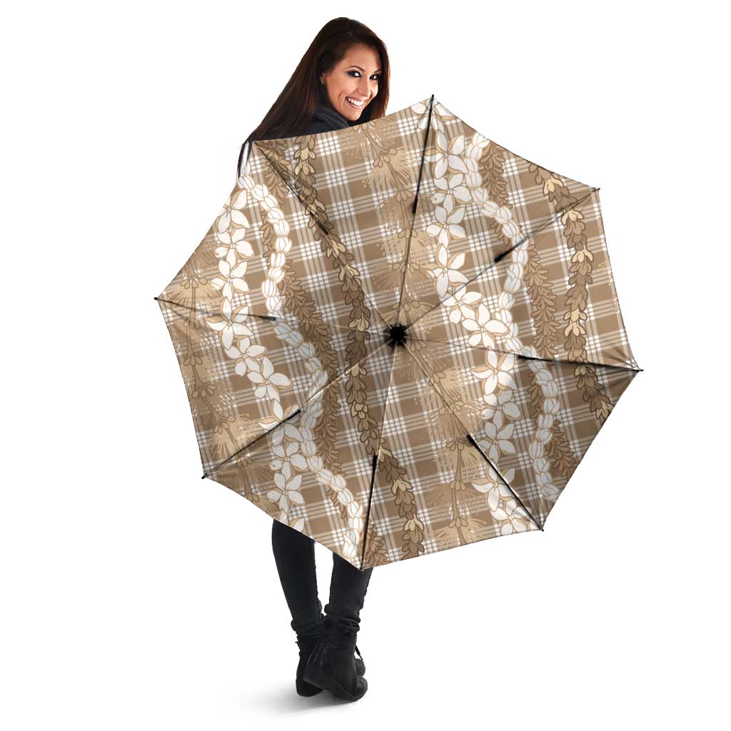 Hawaiian Ohia Lehua Lei Umbrella Plaid Palaka Kalaihaahaa Pattern - Polynesian Pride
