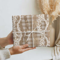 Hawaiian Ohia Lehua Lei Wrapping Paper Plaid Palaka Kalaihaahaa Pattern - Polynesian Pride