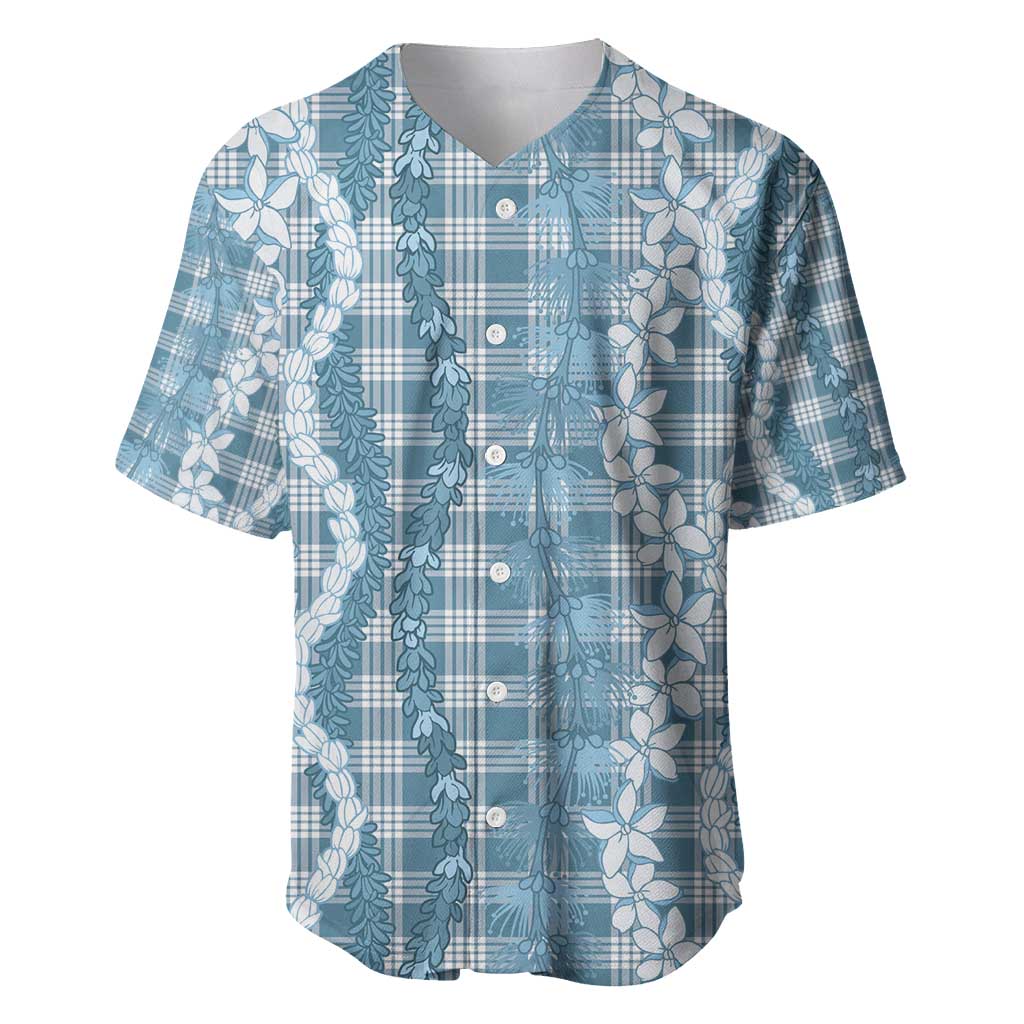 Hawaiian Ohia Lehua Lei Baseball Jersey Plaid Palaka Uliuli Omaomao Pattern - Polynesian Pride