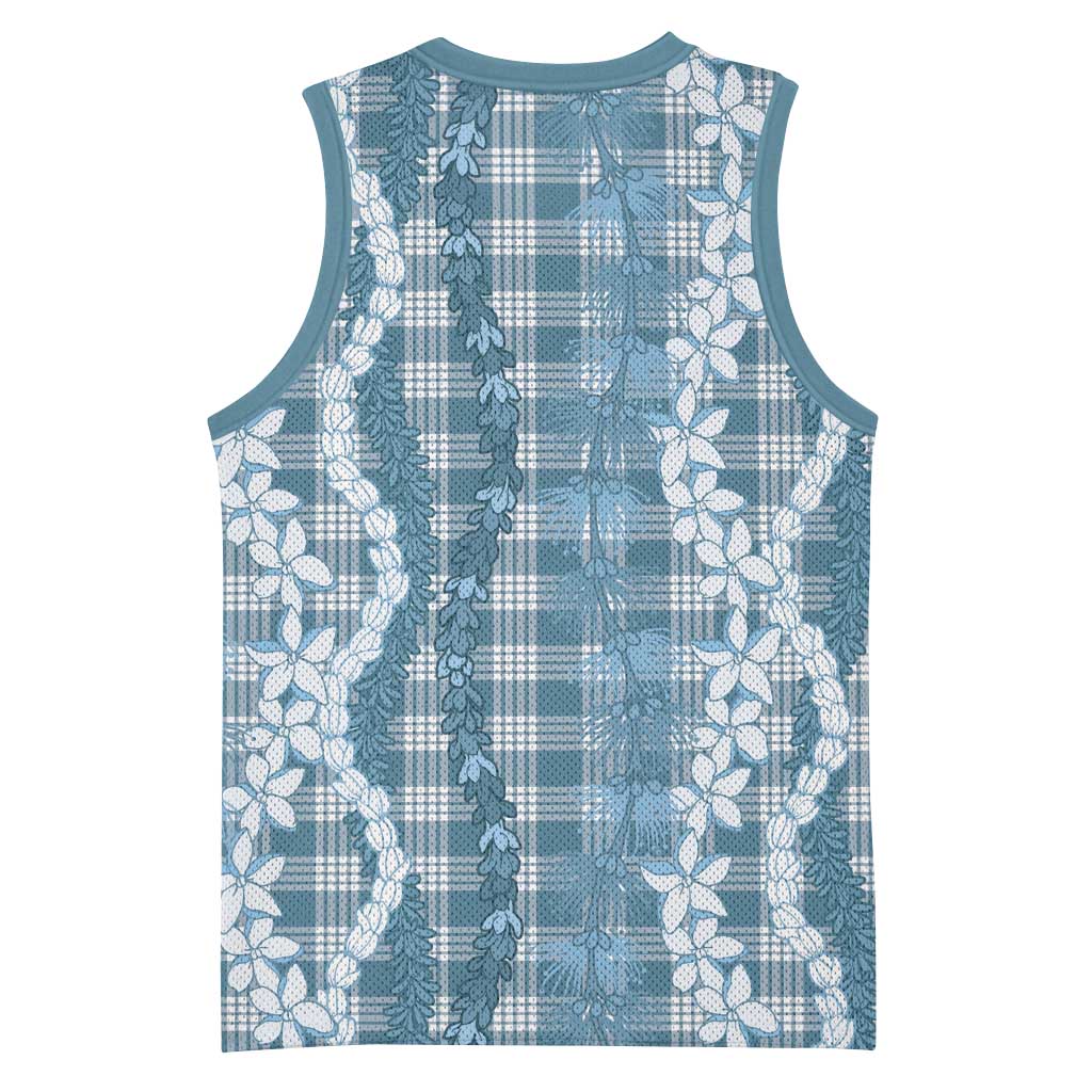 Hawaiian Ohia Lehua Lei Basketball Jersey Plaid Palaka Uliuli Omaomao Pattern LT9 - Polynesian Pride