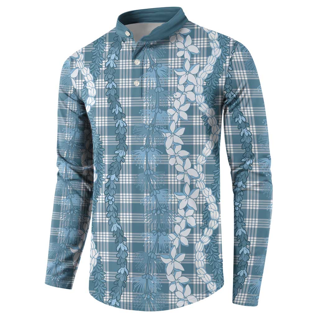 Hawaiian Ohia Lehua Lei Button Sweatshirt Plaid Palaka Uliuli Omaomao Pattern LT9 - Polynesian Pride