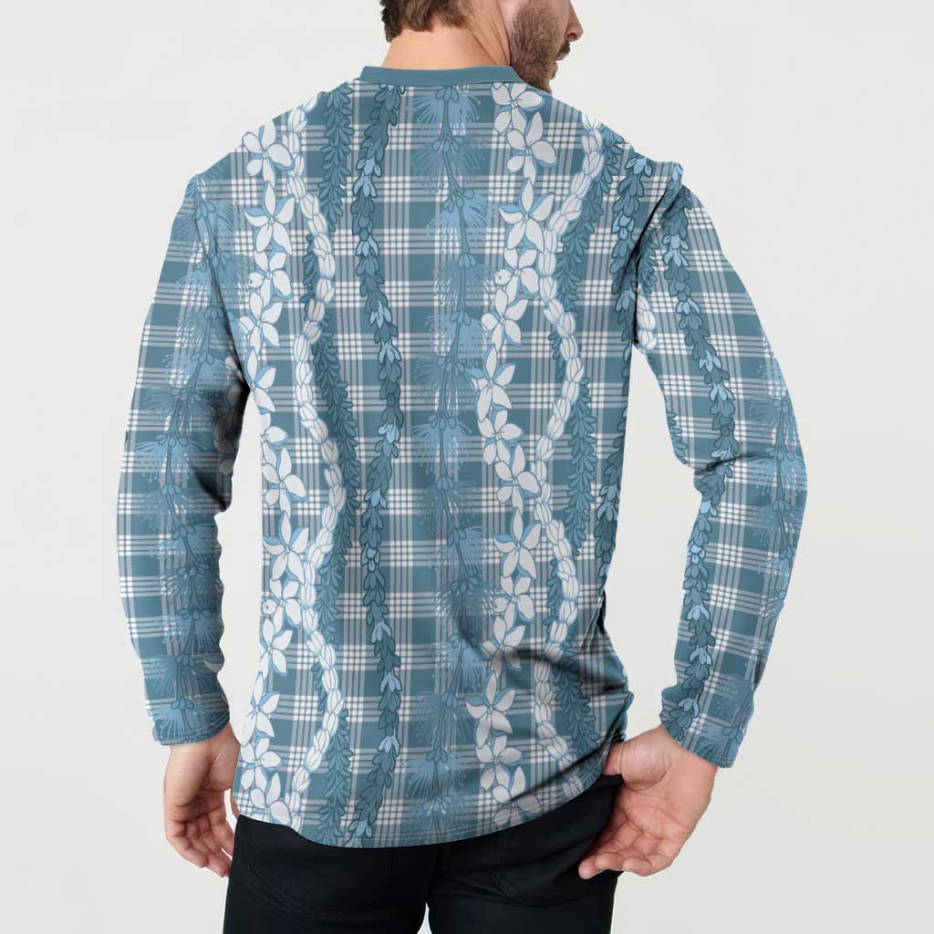 Hawaiian Ohia Lehua Lei Button Sweatshirt Plaid Palaka Uliuli Omaomao Pattern LT9 - Polynesian Pride