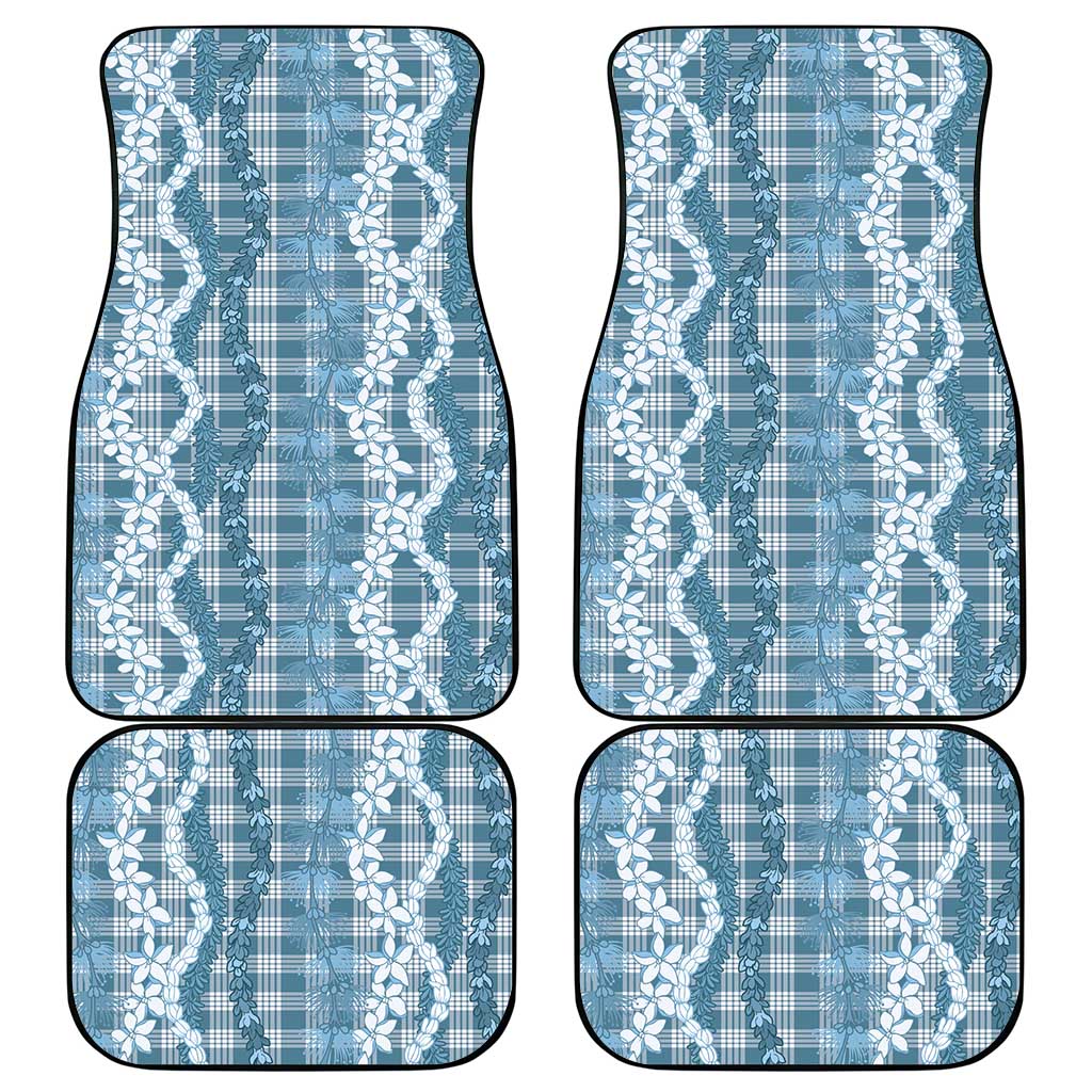 Hawaiian Ohia Lehua Lei Car Mats Plaid Palaka Uliuli Omaomao Pattern - Polynesian Pride