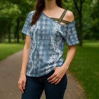 Hawaiian Ohia Lehua Lei Cross Shoulder Shirt Plaid Palaka Uliuli Omaomao Pattern LT9 - Polynesian Pride