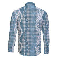 Hawaiian Ohia Lehua Lei Family Matching Long Sleeve Bodycon Dress and Hawaiian Shirt Plaid Palaka Uliuli Omaomao Pattern - Polynesian Pride