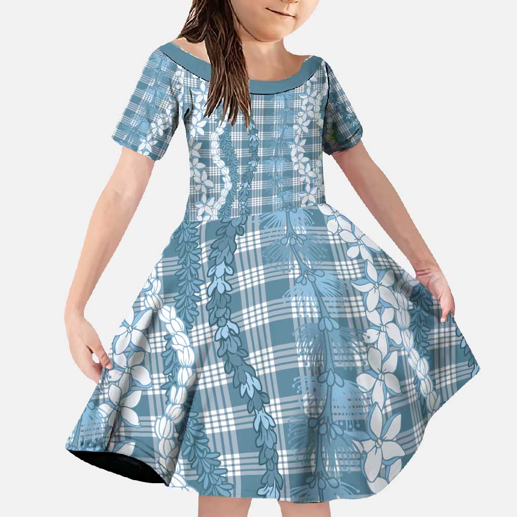 Hawaiian Ohia Lehua Lei Family Matching Mermaid Dress and Hawaiian Shirt Plaid Palaka Uliuli Omaomao Pattern - Polynesian Pride