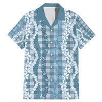 Hawaiian Ohia Lehua Lei Family Matching Mermaid Dress and Hawaiian Shirt Plaid Palaka Uliuli Omaomao Pattern - Polynesian Pride