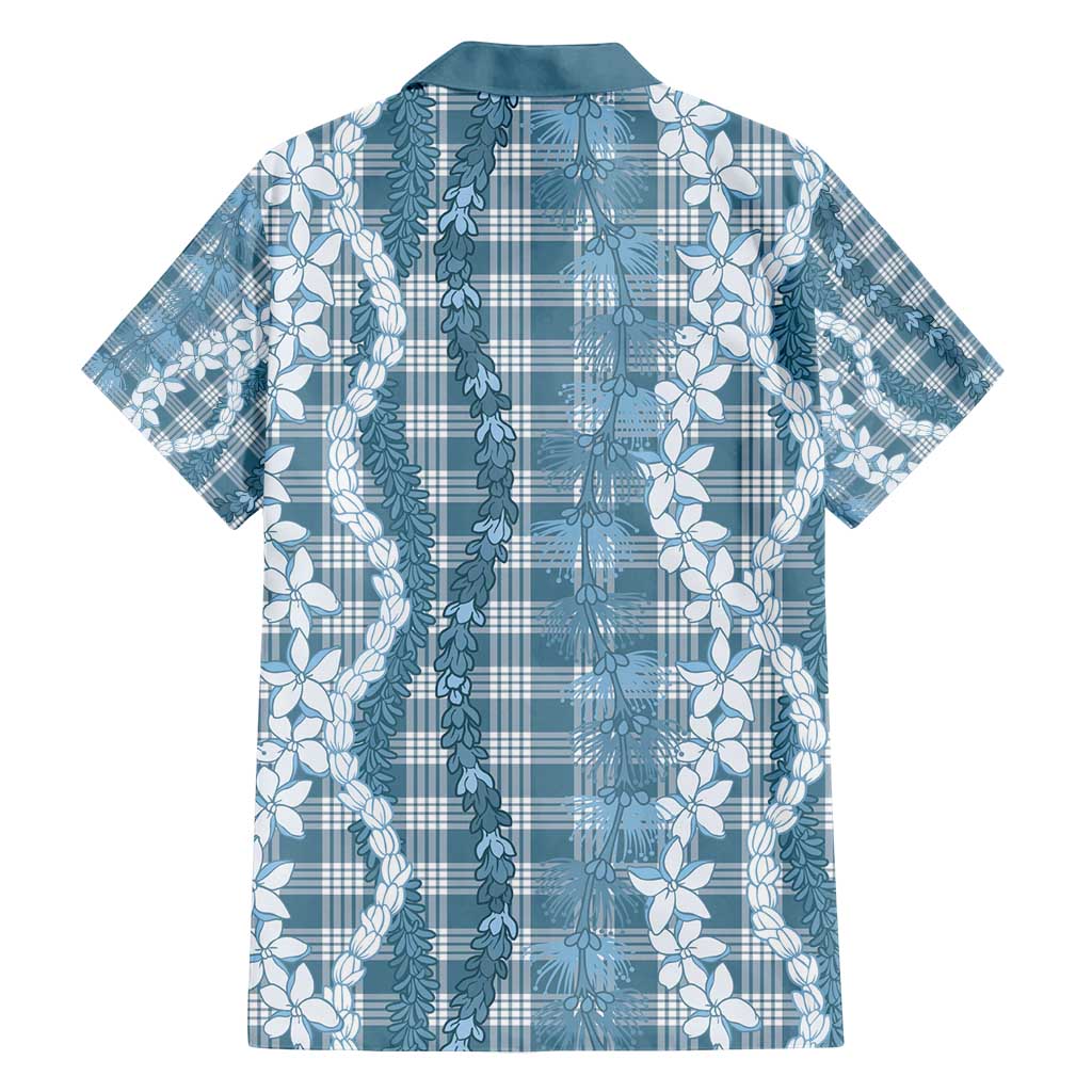 Hawaiian Ohia Lehua Lei Family Matching Summer Maxi Dress and Hawaiian Shirt Plaid Palaka Uliuli Omaomao Pattern - Polynesian Pride