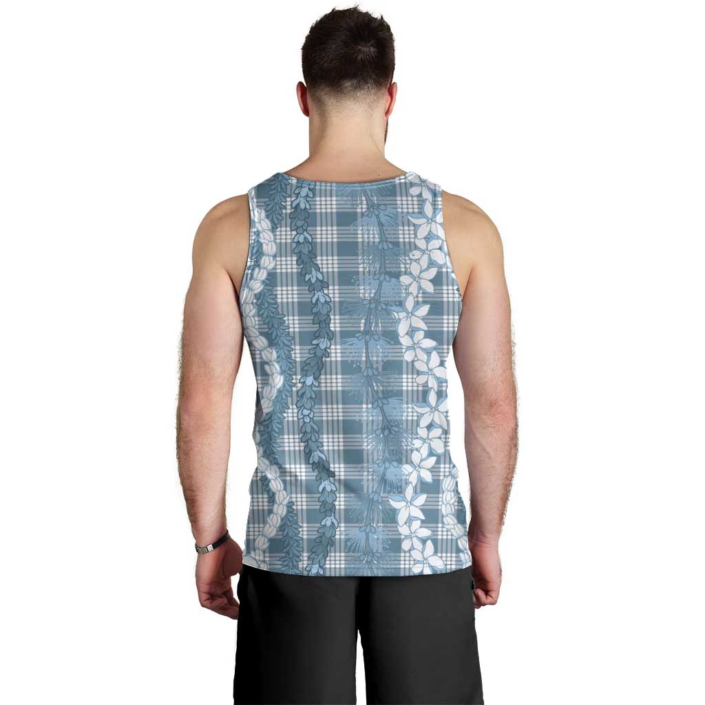 Hawaiian Ohia Lehua Lei Men Tank Top Plaid Palaka Uliuli Omaomao Pattern LT9 - Polynesian Pride