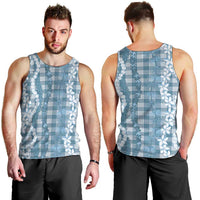 Hawaiian Ohia Lehua Lei Men Tank Top Plaid Palaka Uliuli Omaomao Pattern LT9 - Polynesian Pride