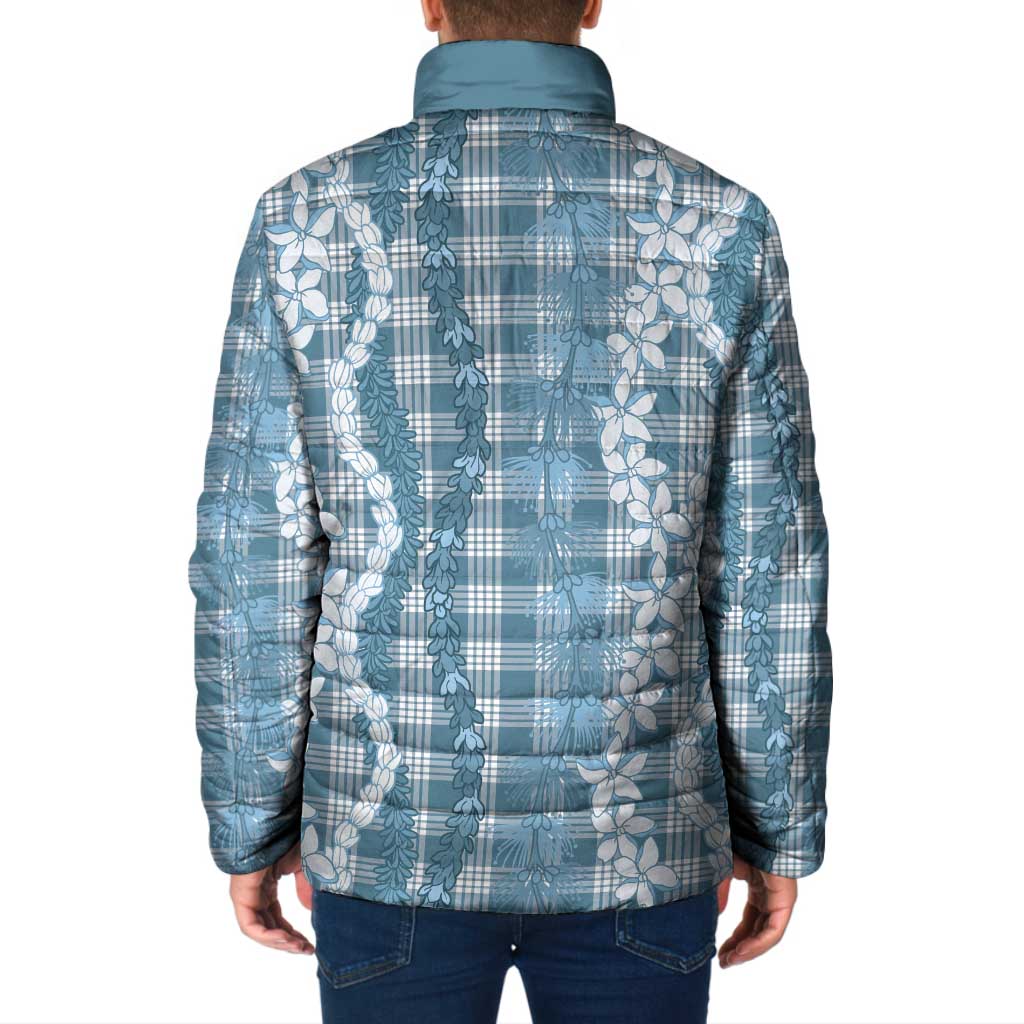 Hawaiian Ohia Lehua Lei Padded Jacket Plaid Palaka Uliuli Omaomao Pattern LT9 - Polynesian Pride