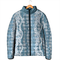 Hawaiian Ohia Lehua Lei Padded Jacket Plaid Palaka Uliuli Omaomao Pattern LT9 - Polynesian Pride