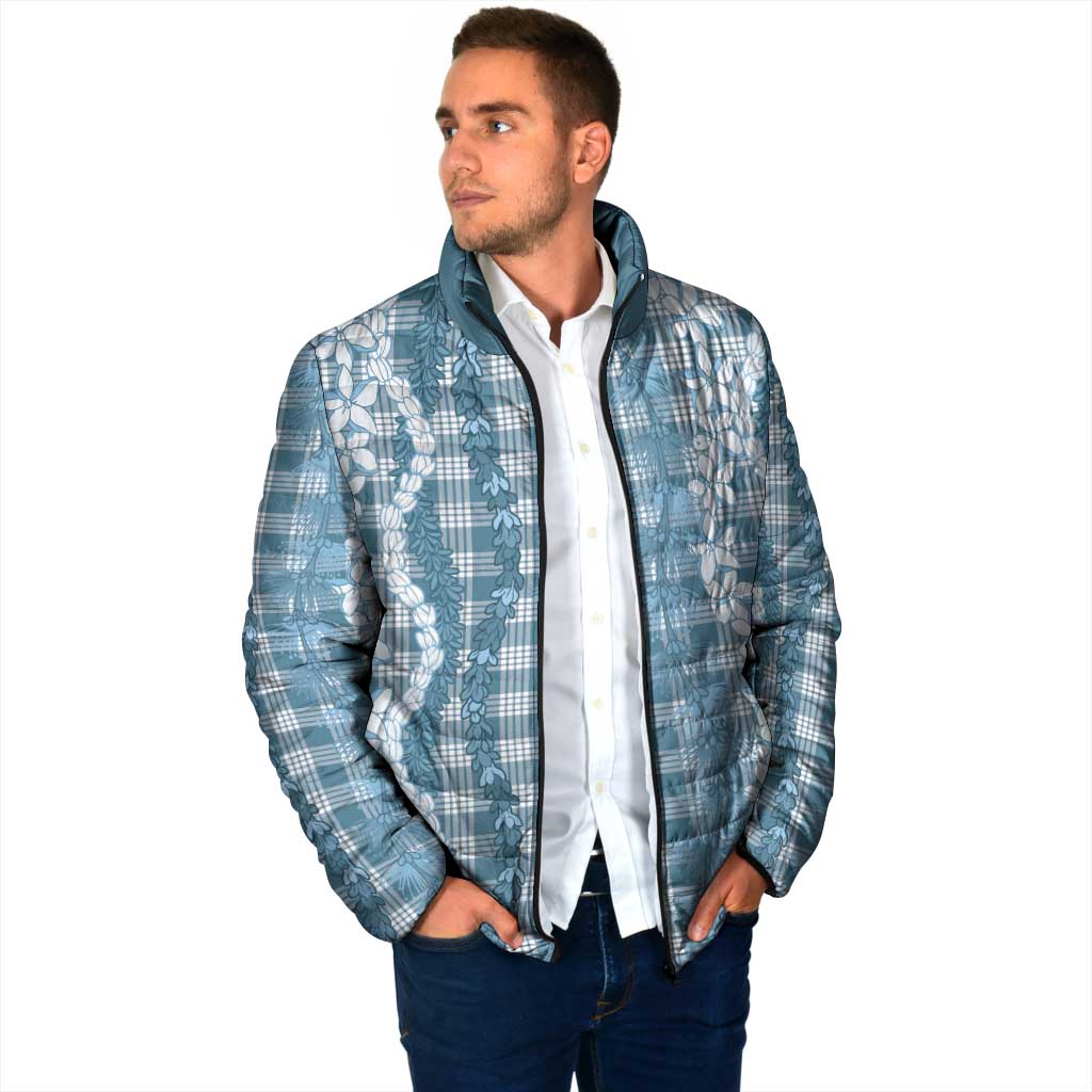 Hawaiian Ohia Lehua Lei Padded Jacket Plaid Palaka Uliuli Omaomao Pattern LT9 - Polynesian Pride