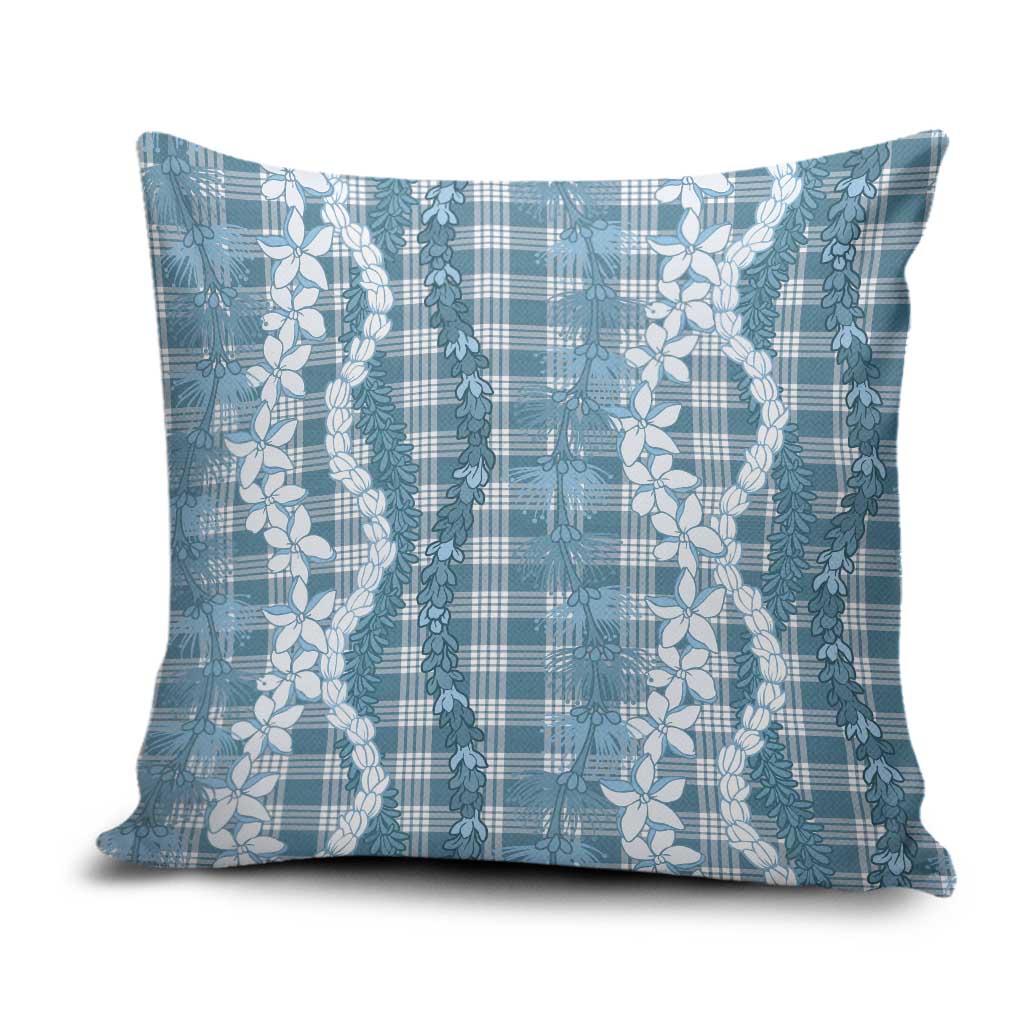 Hawaiian Ohia Lehua Lei Pillow Cover Plaid Palaka Uliuli Omaomao Pattern - Polynesian Pride