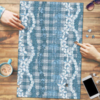 Hawaiian Ohia Lehua Lei Puzzle Plaid Palaka Uliuli Omaomao Pattern LT9 Teal - Polynesian Pride