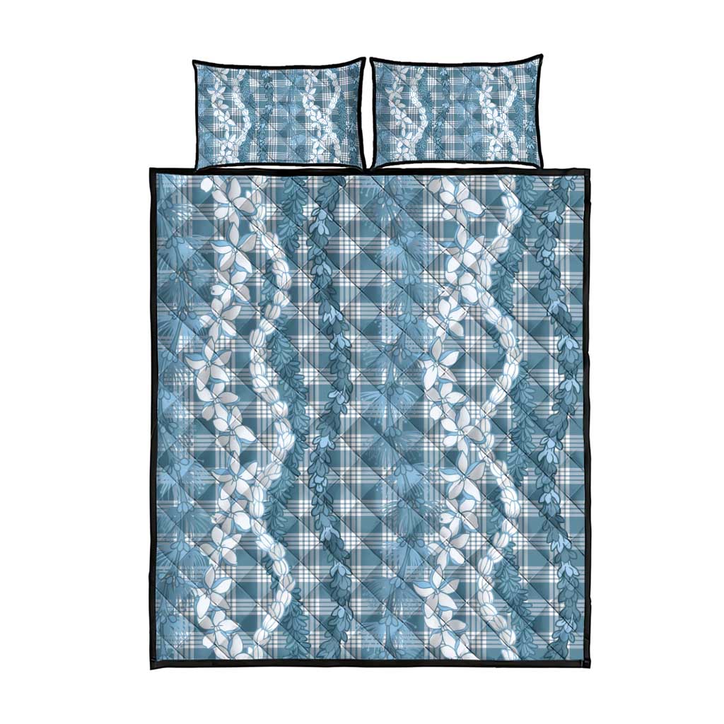 Hawaiian Ohia Lehua Lei Quilt Bed Set Plaid Palaka Uliuli Omaomao Pattern - Polynesian Pride