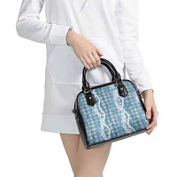 Hawaiian Ohia Lehua Lei Shoulder Handbag Plaid Palaka Uliuli Omaomao Pattern LT9 - Polynesian Pride