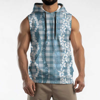 Hawaiian Ohia Lehua Lei Sleeveless Hoodie Plaid Palaka Uliuli Omaomao Pattern LT9 - Polynesian Pride